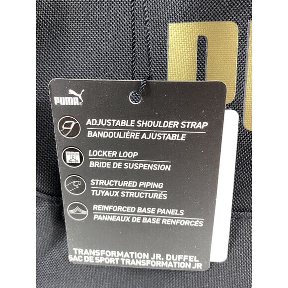 NEW PUMA Unisex Child Evercat Transformation Sports Duffel Bag Black Gold - Picture 15 of 16